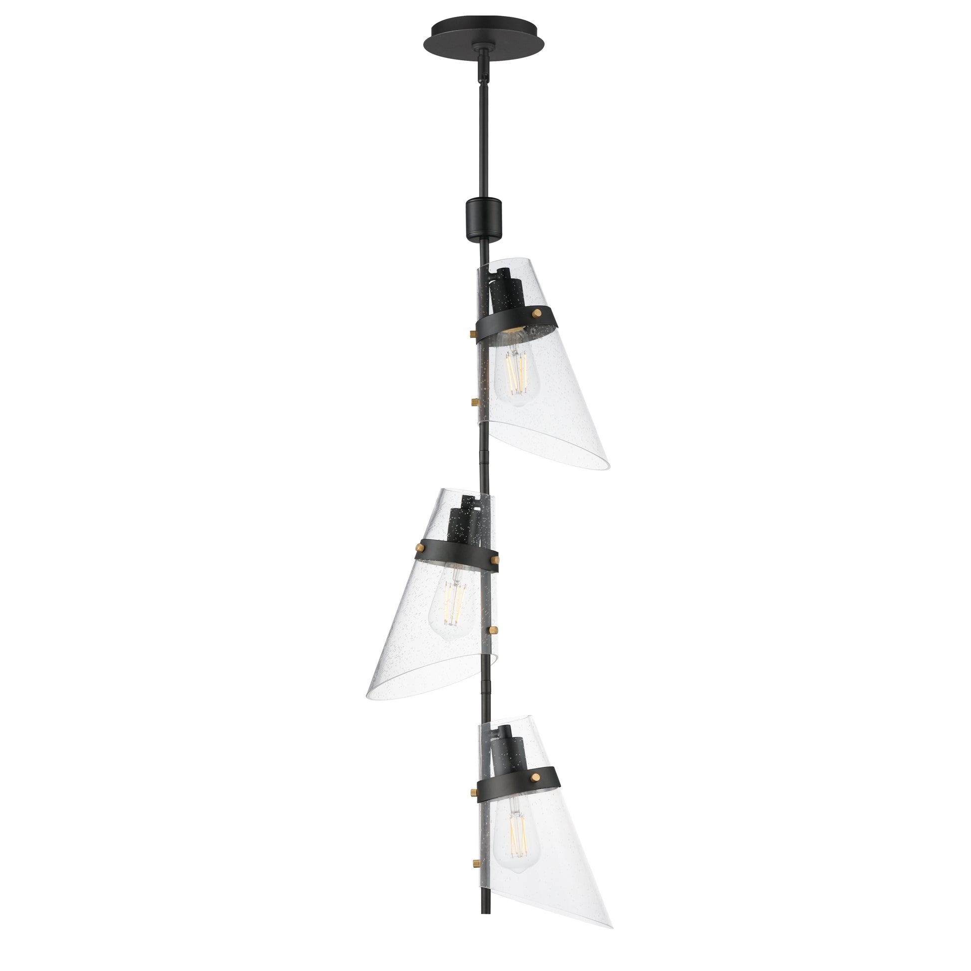 Finch 3-Light Vertical Pendant Dark Bronze/Antique Brass by Maxim Lighting