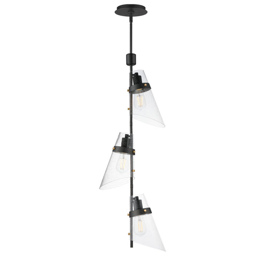 Finch 3-Light Vertical Pendant Dark Bronze/Antique Brass by Maxim Lighting