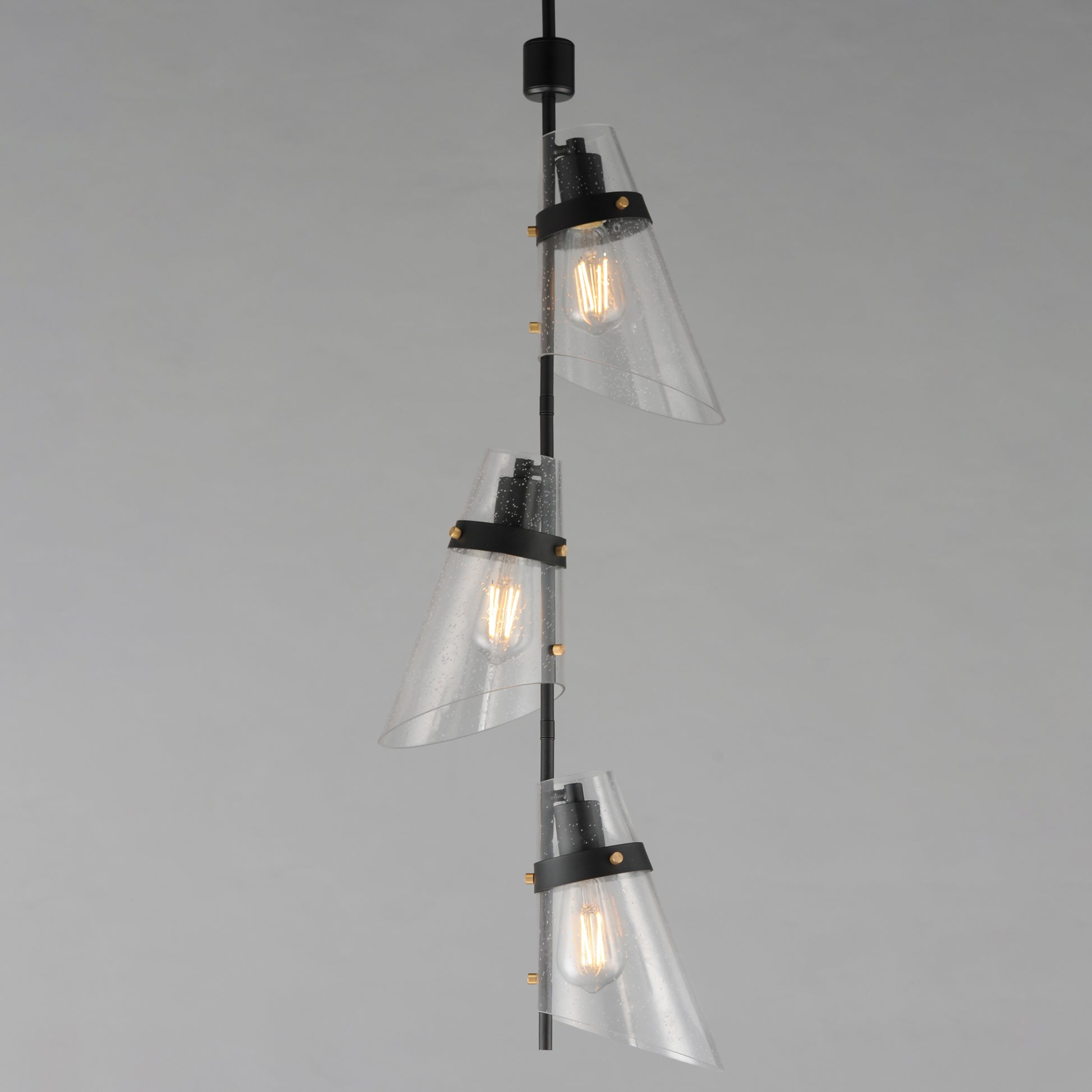 Finch 3-Light Vertical Pendant Dark Bronze/Antique Brass by Maxim Lighting