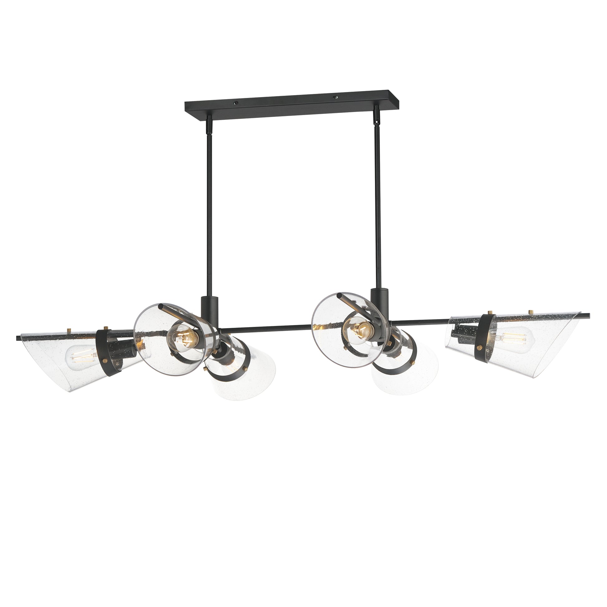 Finch 6-Light Linear Pendant Dark Bronze/Antique Brass by Maxim Lighting