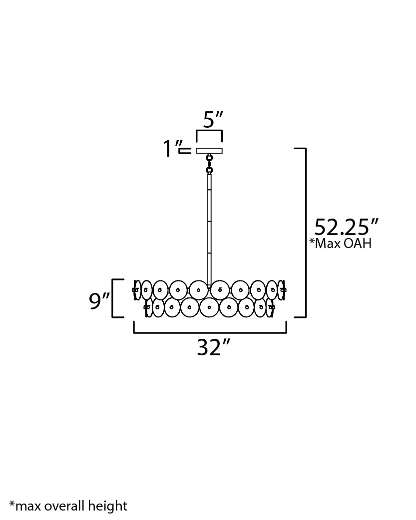 Loren 30" Chandelier Gunmetal by Maxim Lighting