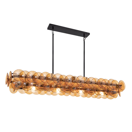 Loren 54" Linear Chandelier Gunmetal by Maxim Lighting