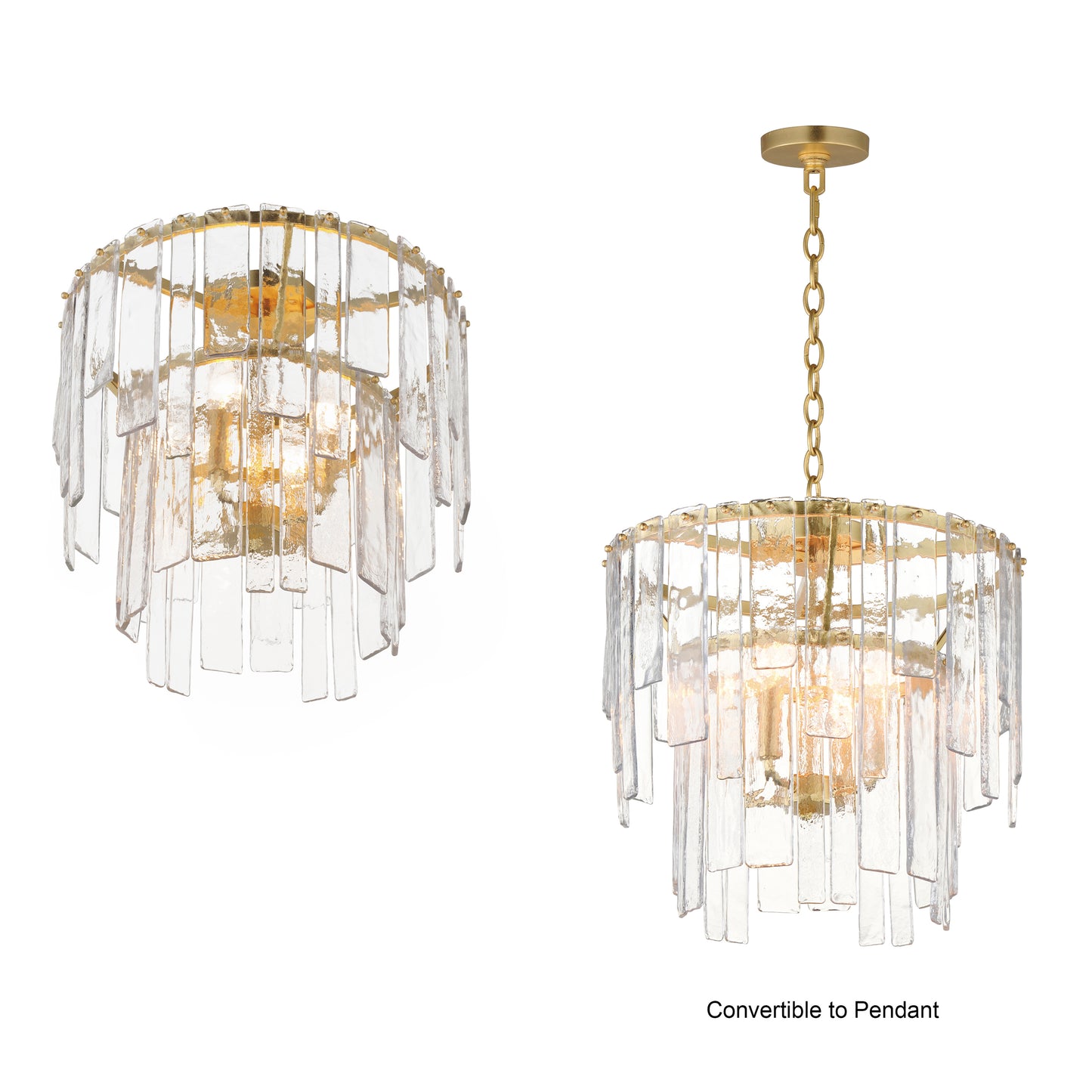 Warren 4-Light Semi-Flush/Pendant Gold Leaf by Maxim Lighting