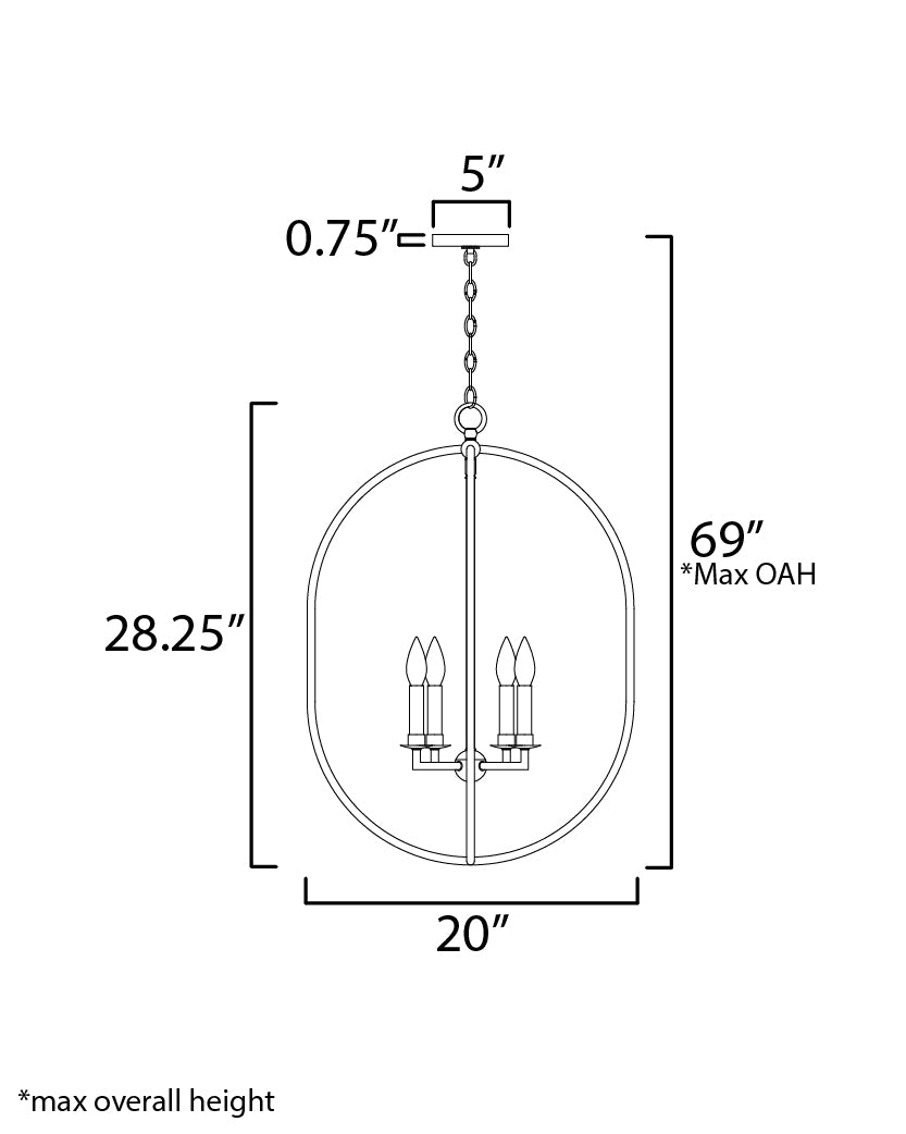 Martel 4-Light Pendant Blacksmith by Maxim Lighting