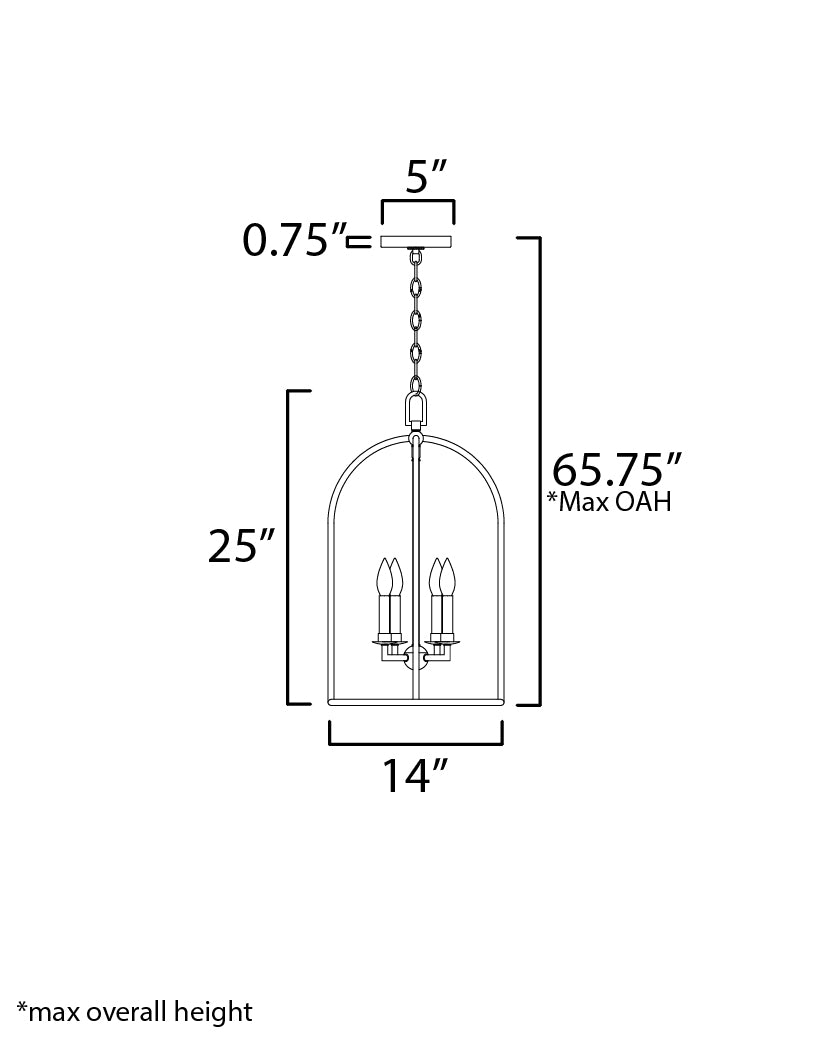 Martel 4-Light Pendant Etruscan Gold by Maxim Lighting