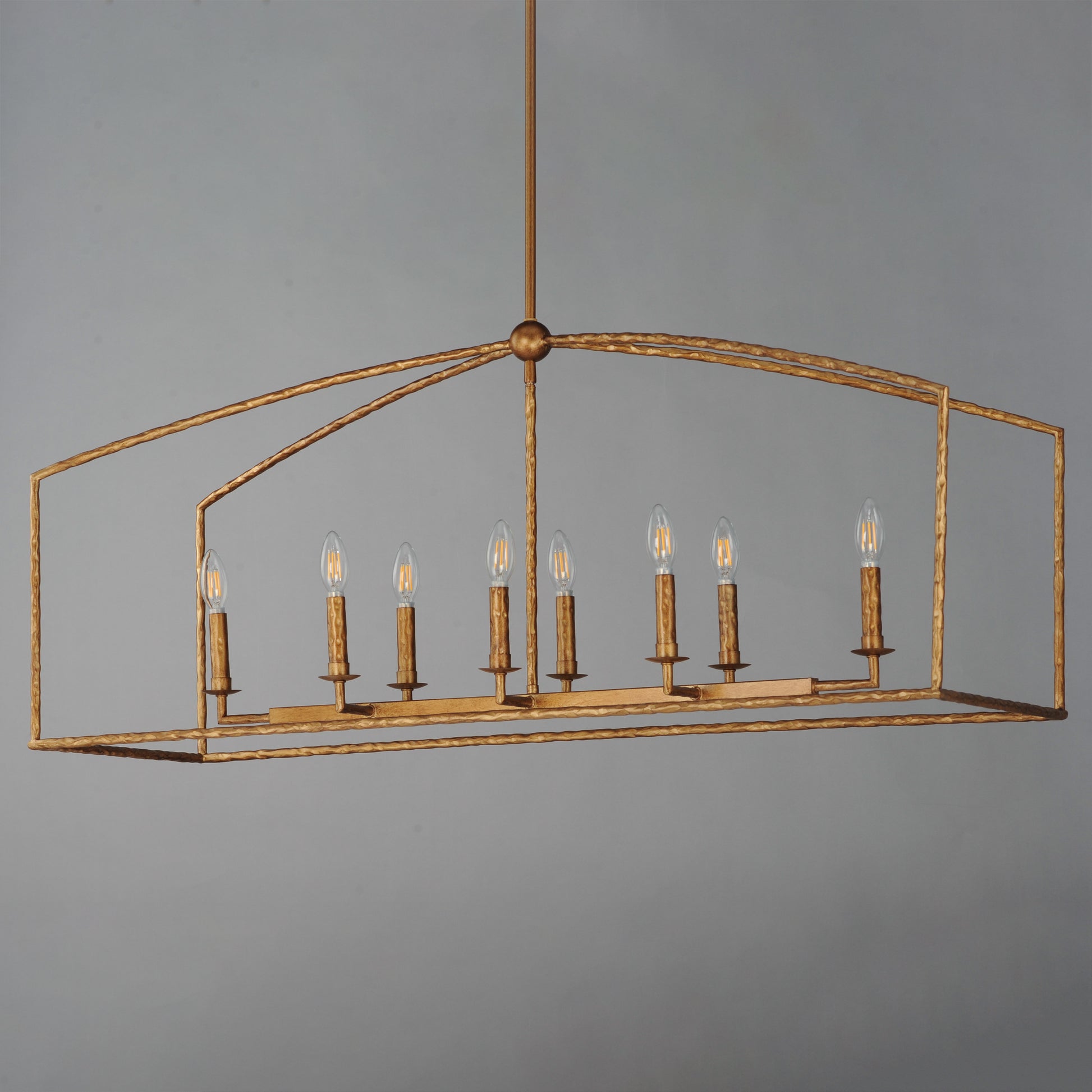 Martel 8-Light Linear Chandelier Etruscan Gold by Maxim Lighting