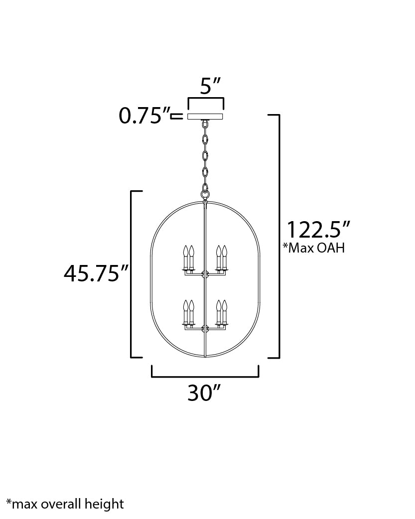 Martel 8-Light Pendant Etruscan Gold by Maxim Lighting