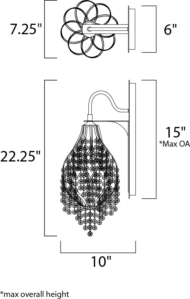 Twirl Wall Sconce Golden Silver by Maxim Lighting