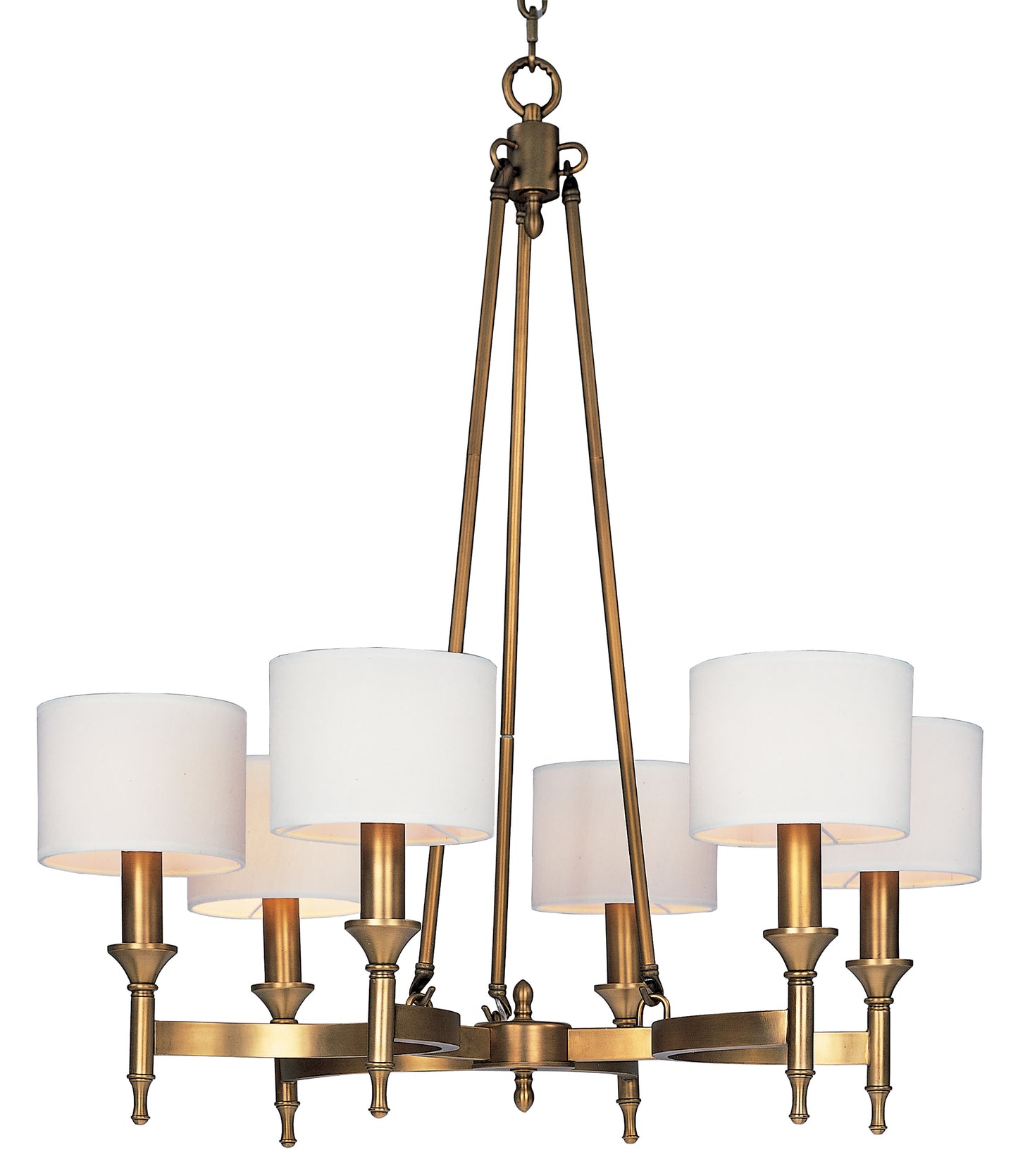 Fairmont 6-Light Chandelier Natural Aged Brass by Maxim Lighting