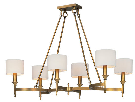 Fairmont 6-Light Chandelier Natural Aged Brass by Maxim Lighting