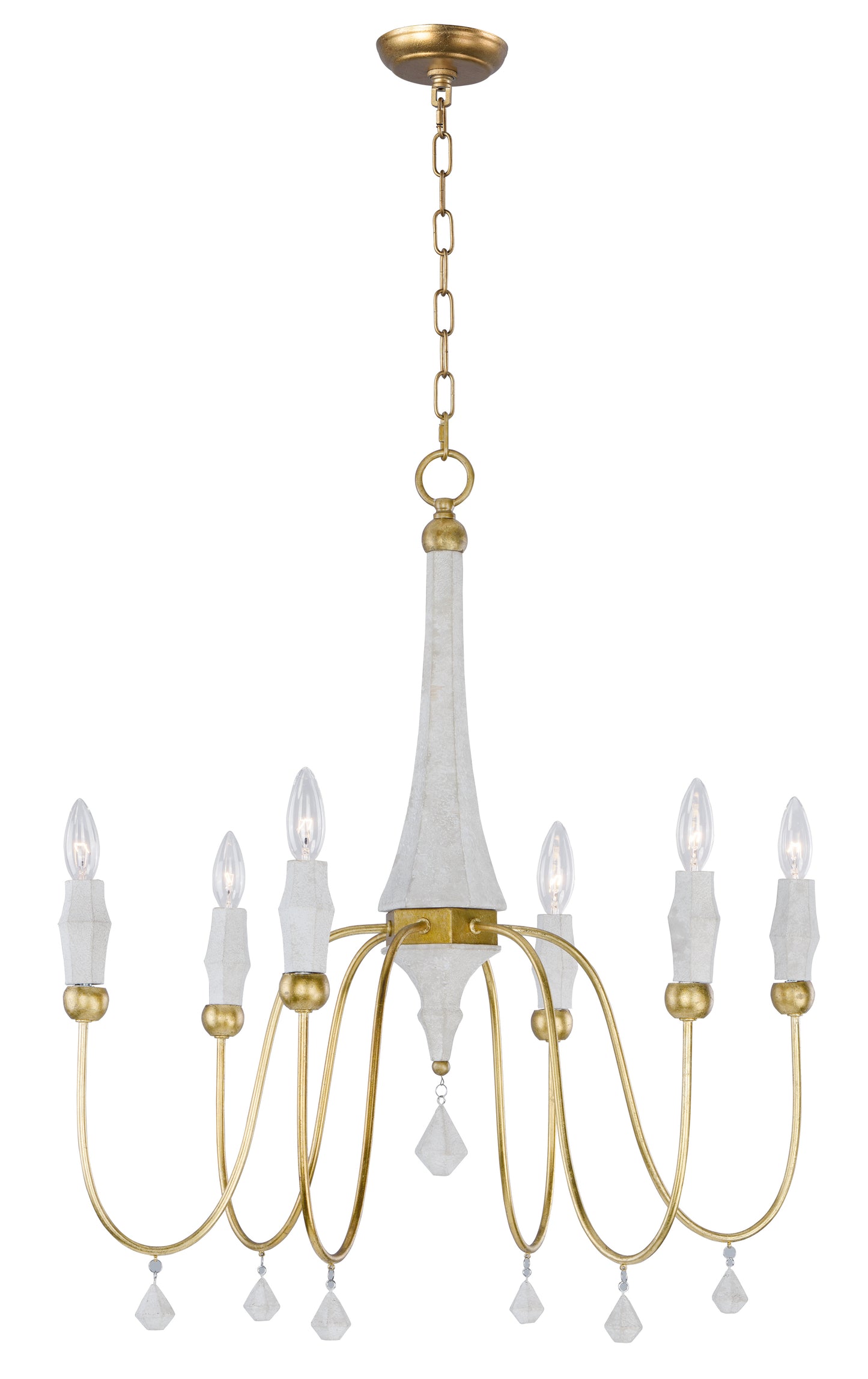 Claymore 6-Light Chandelier Claystone/Gold Leaf by Maxim Lighting