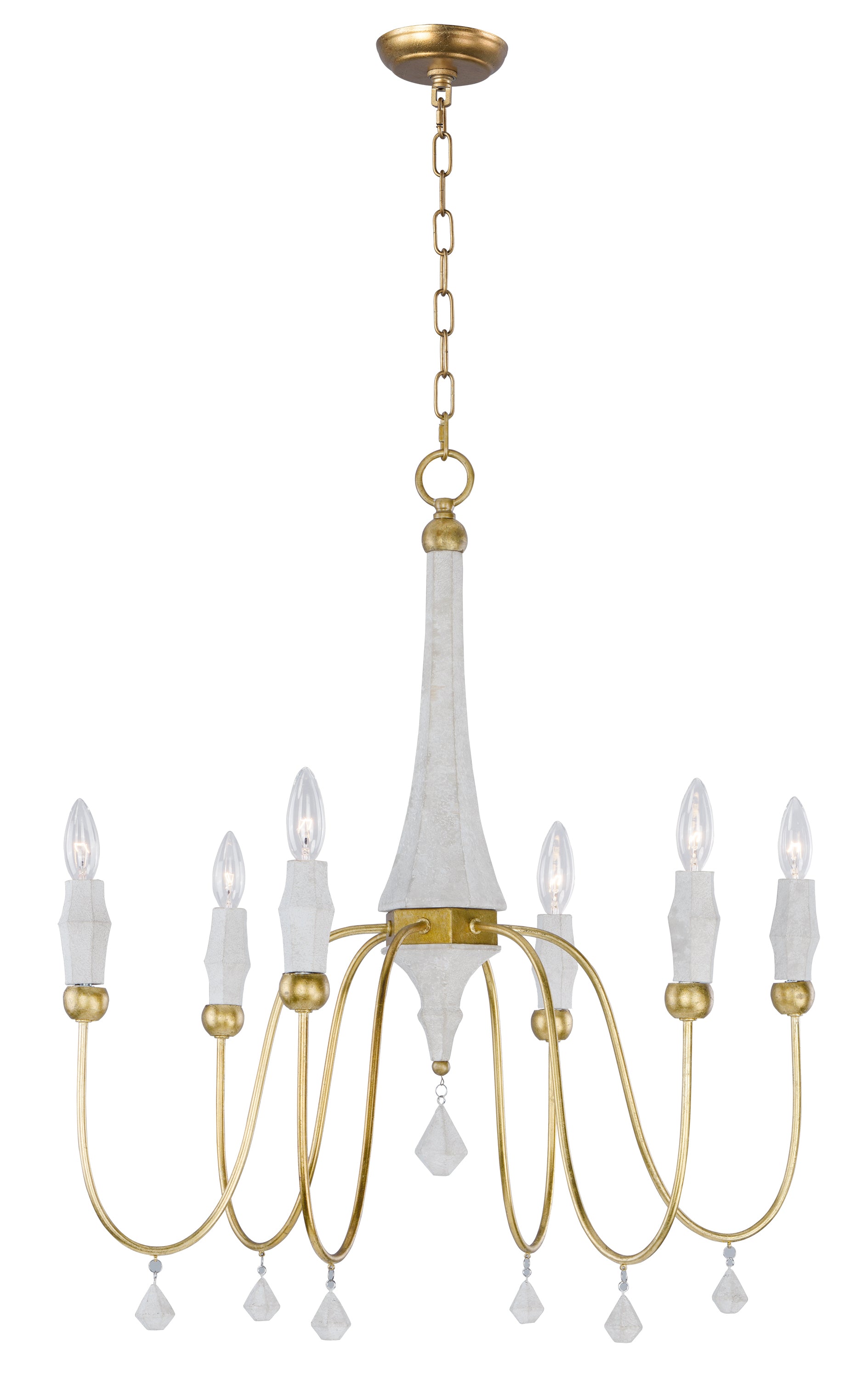 Claymore 6-Light Chandelier Claystone/Gold Leaf by Maxim Lighting