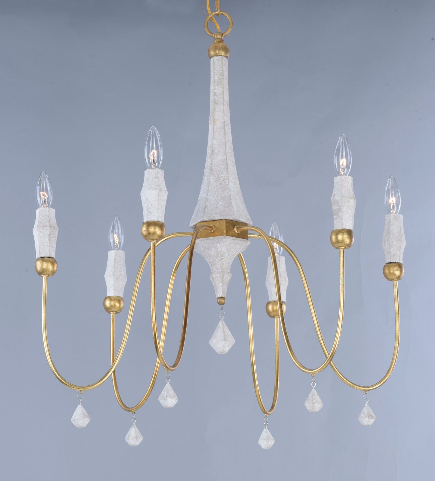 Claymore 6-Light Chandelier Claystone/Gold Leaf by Maxim Lighting