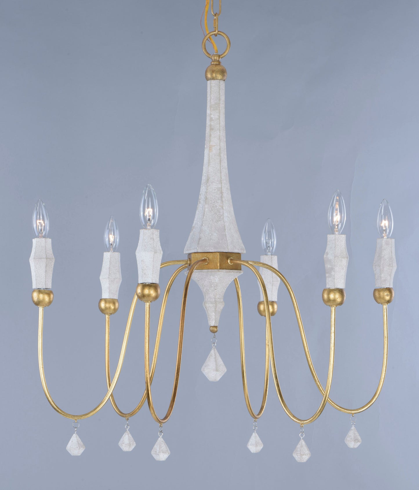 Claymore 6-Light Chandelier Claystone/Gold Leaf by Maxim Lighting