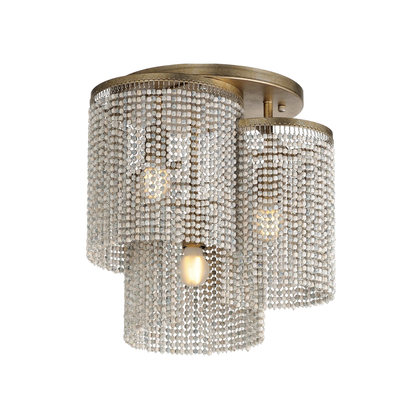 Fontaine 3-Light Flush Mount Golden Silver by Maxim Lighting