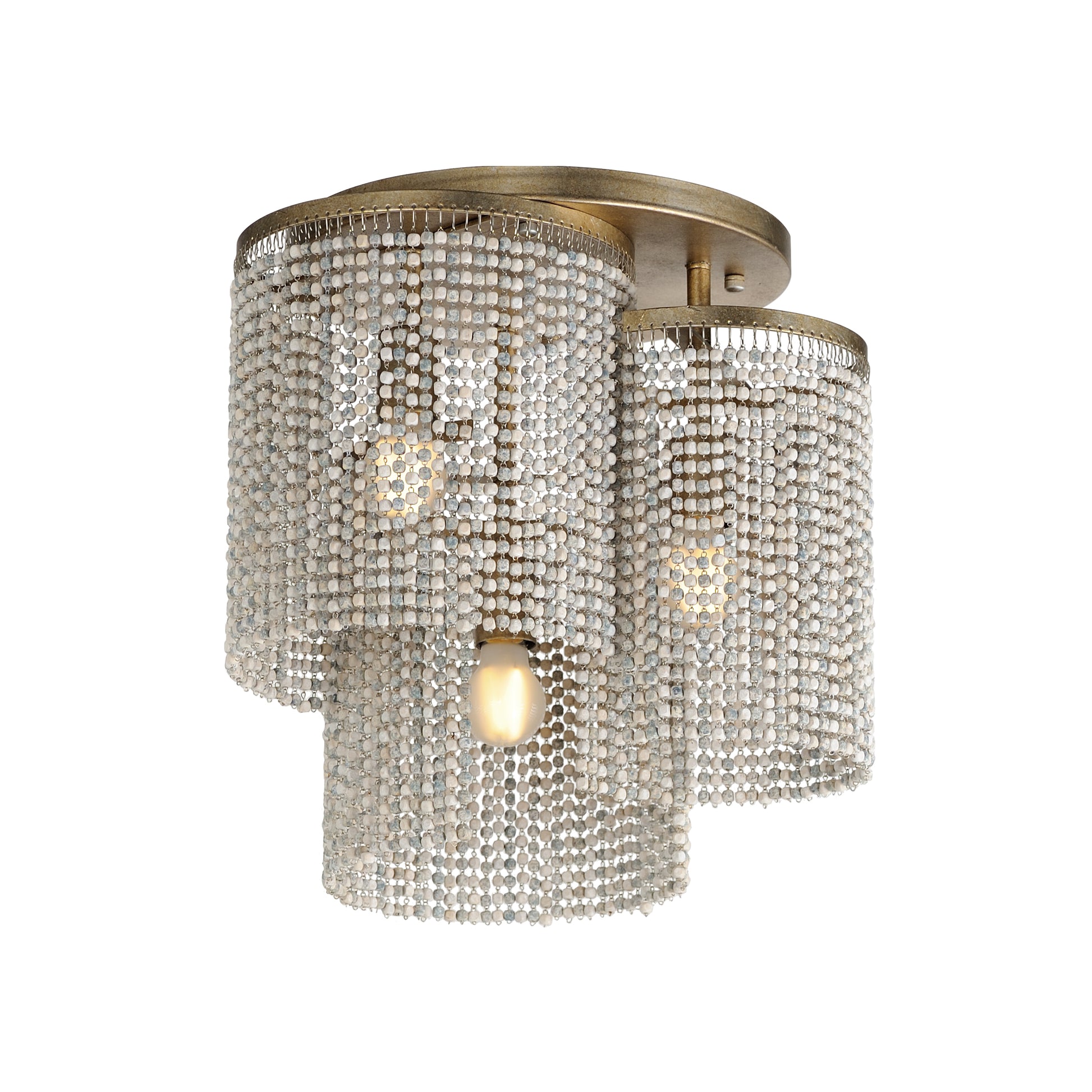 Fontaine 3-Light Flush Mount Golden Silver by Maxim Lighting