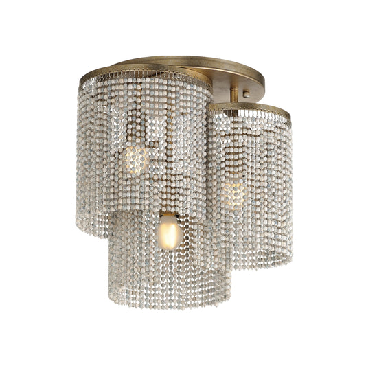 Fontaine 3-Light Flush Mount Golden Silver by Maxim Lighting
