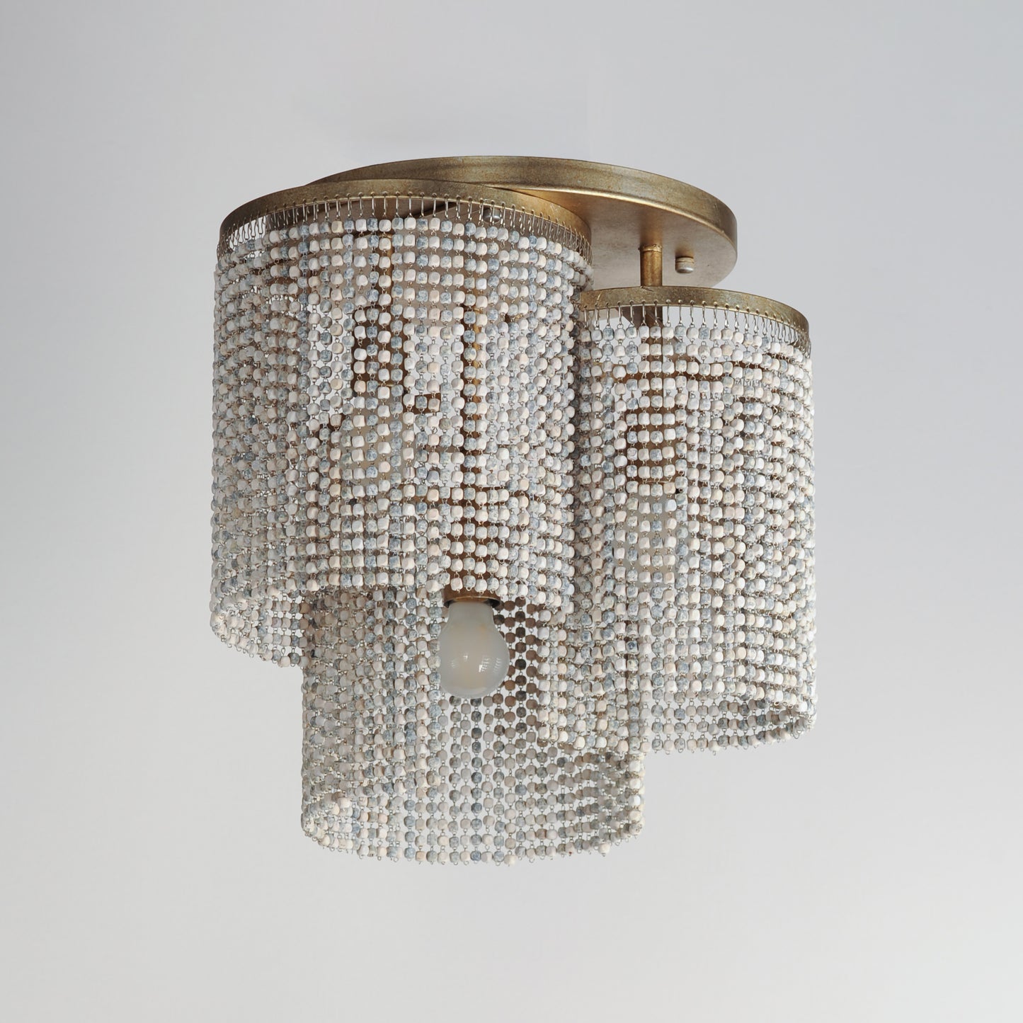 Fontaine 3-Light Flush Mount Golden Silver by Maxim Lighting