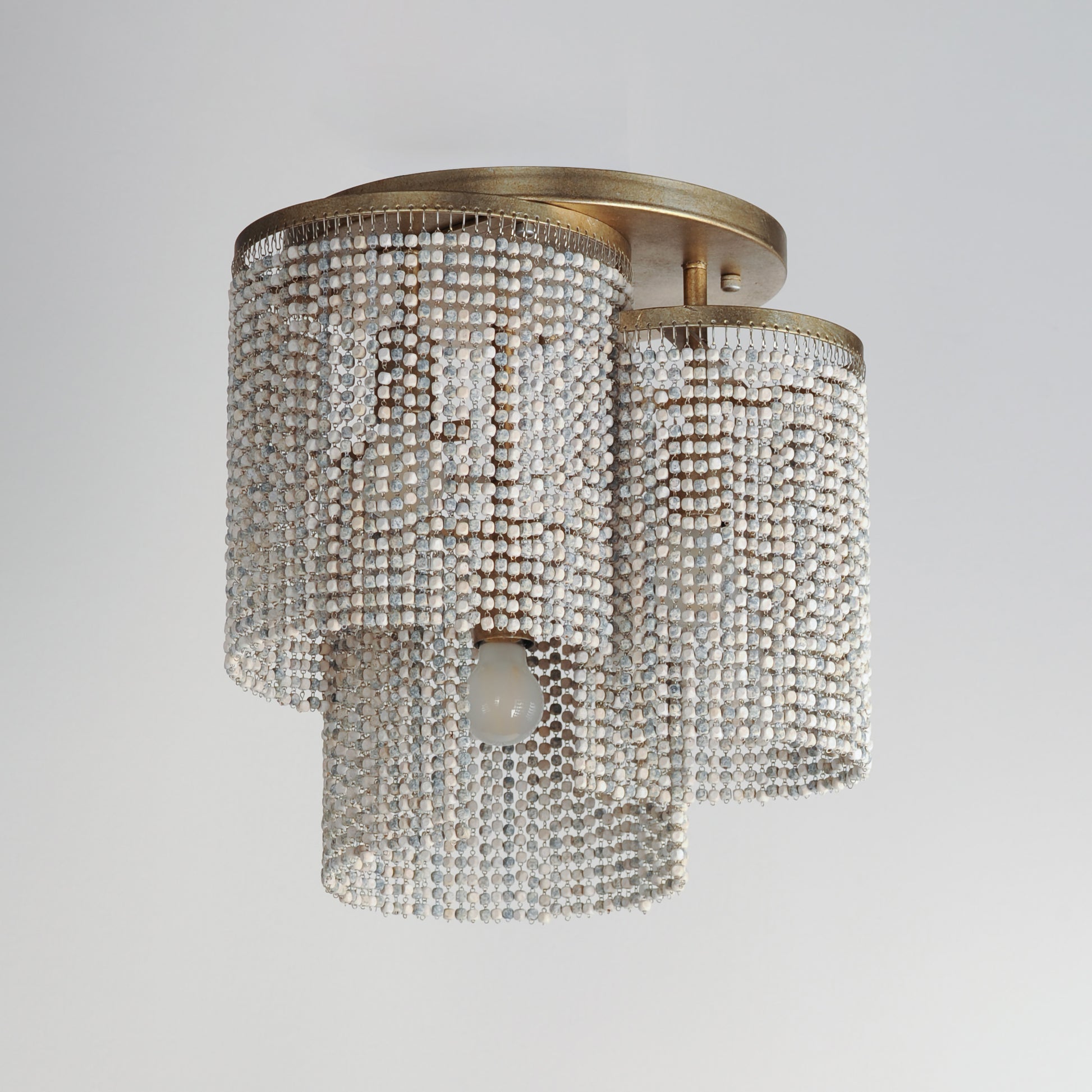 Fontaine 3-Light Flush Mount Golden Silver by Maxim Lighting