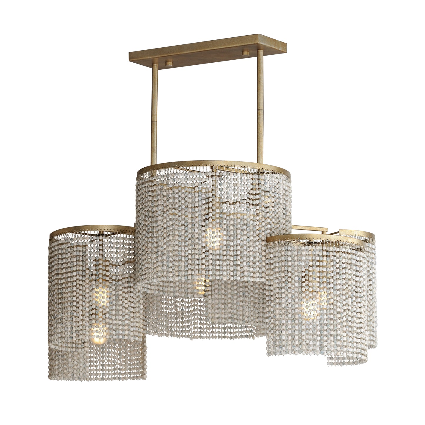 Fontaine 6-Light Linear Pendant Golden Silver by Maxim Lighting