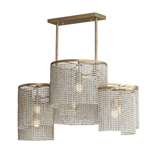 Fontaine 6-Light Linear Pendant Golden Silver by Maxim Lighting