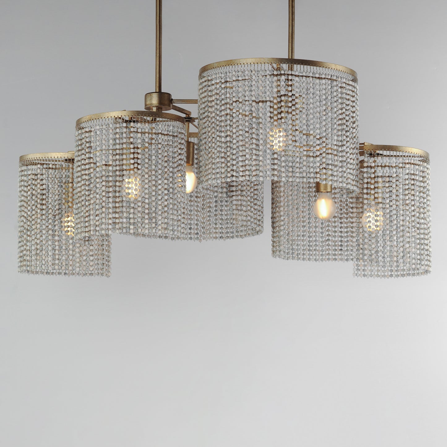 Fontaine 6-Light Linear Pendant Golden Silver by Maxim Lighting