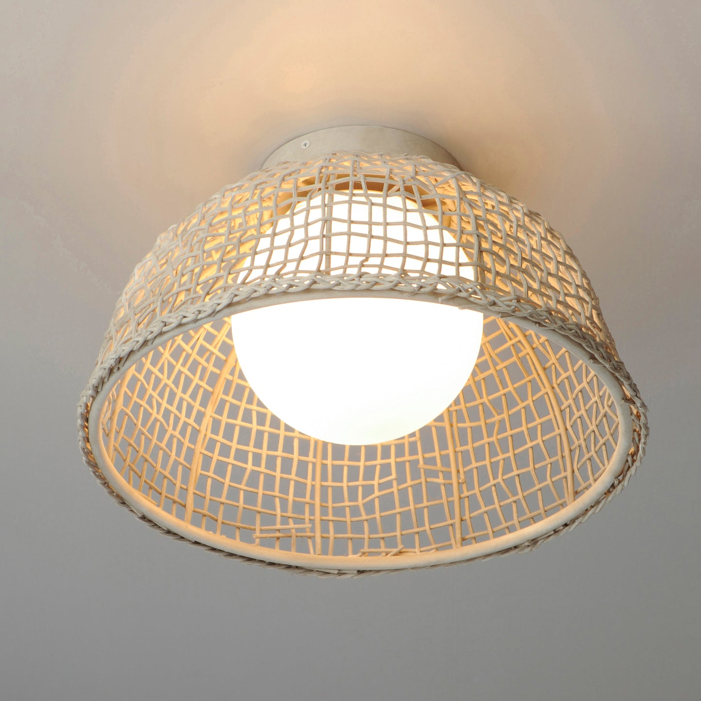 Cestino Flush Mount Weathered White by Maxim Lighting