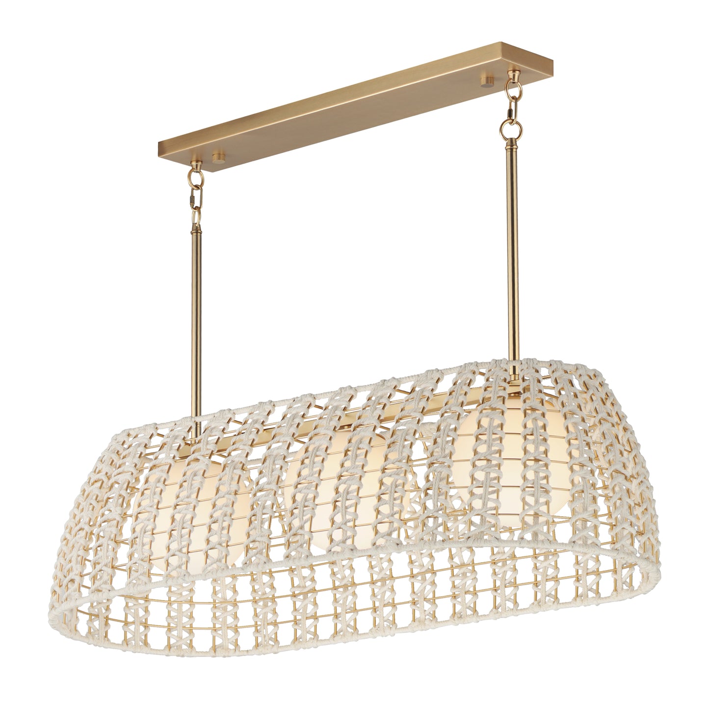 Macrame 3-Light Linear Pendant Gold by Maxim Lighting