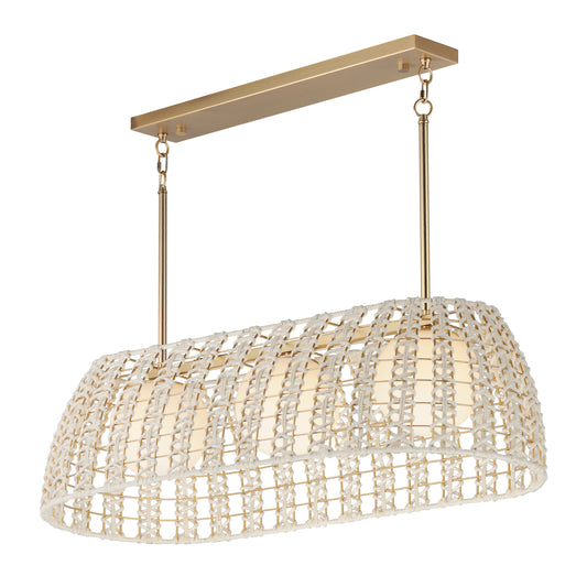 Macrame 3-Light Linear Pendant Gold by Maxim Lighting