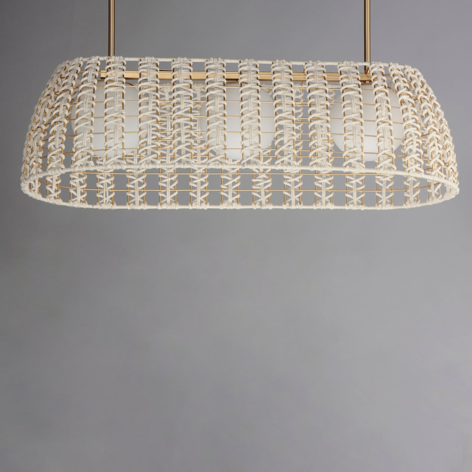 Macrame 3-Light Linear Pendant Gold by Maxim Lighting