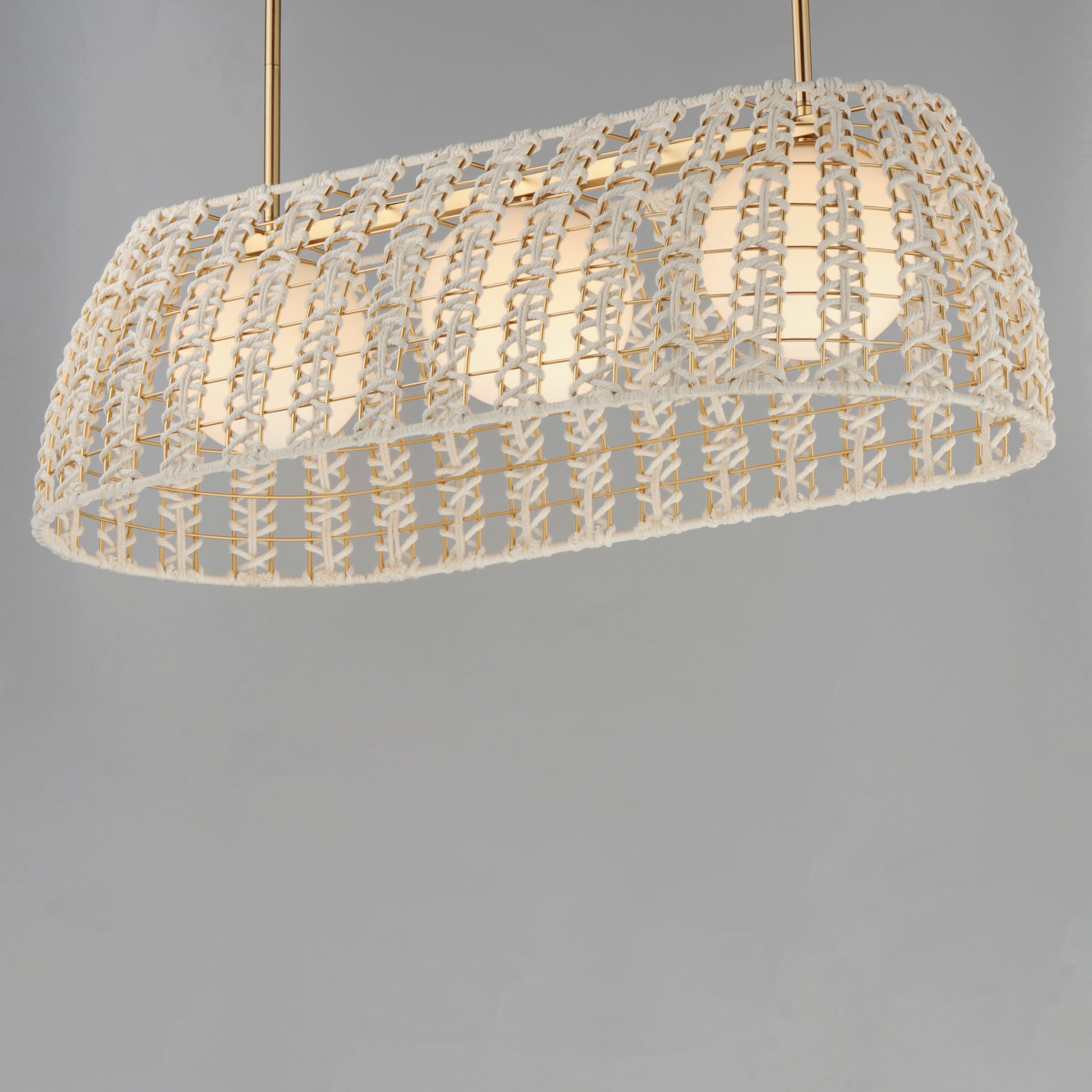 Macrame 3-Light Linear Pendant Gold by Maxim Lighting