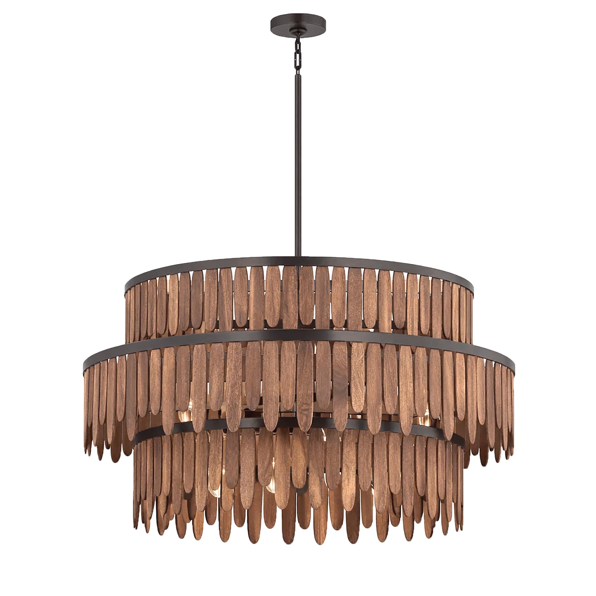 Marimba 3-Tier Chandelier Walnut by Maxim Lighting