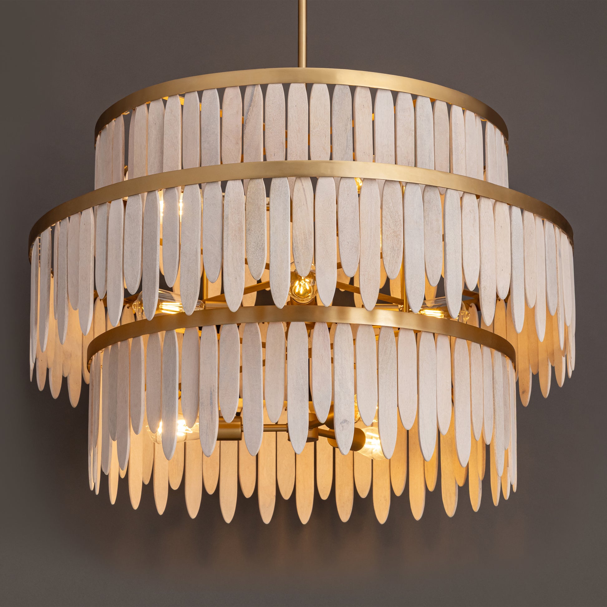 Marimba 3-Tier Chandelier Weathered White by Maxim Lighting