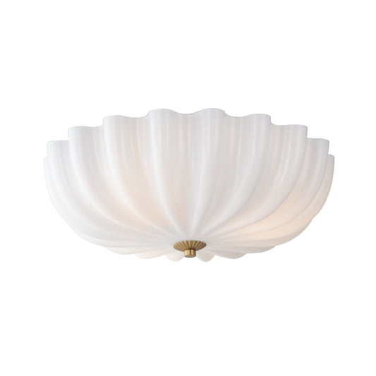 Bundt 15" Flush Mount White/Natural Aged Brass by Maxim Lighting