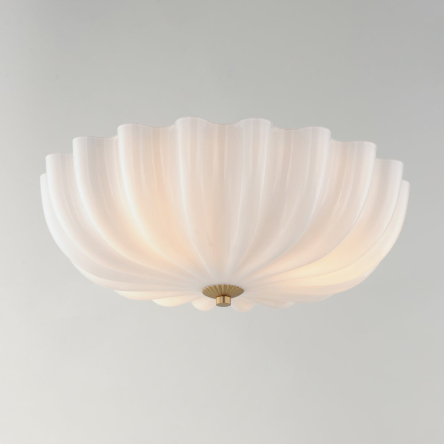 Bundt 15" Flush Mount White/Natural Aged Brass by Maxim Lighting