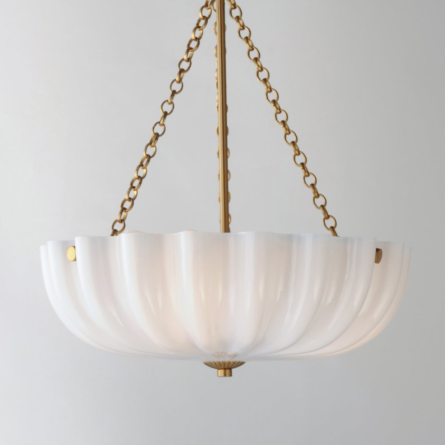 Bundt 15" Pendant/Semi-Flush Mount White/Natural Aged Brass by Maxim Lighting