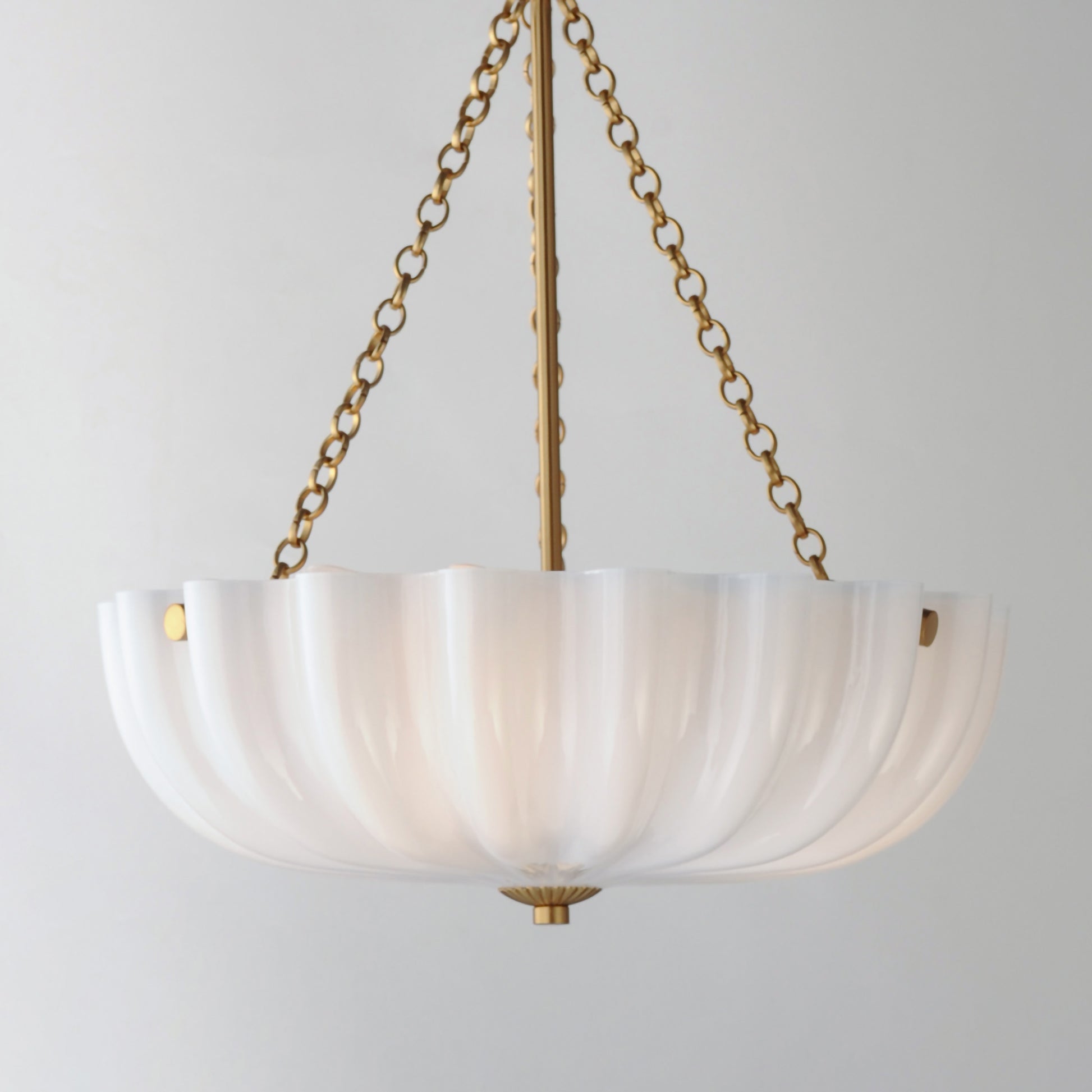 Bundt 15" Pendant/Semi-Flush Mount White/Natural Aged Brass by Maxim Lighting