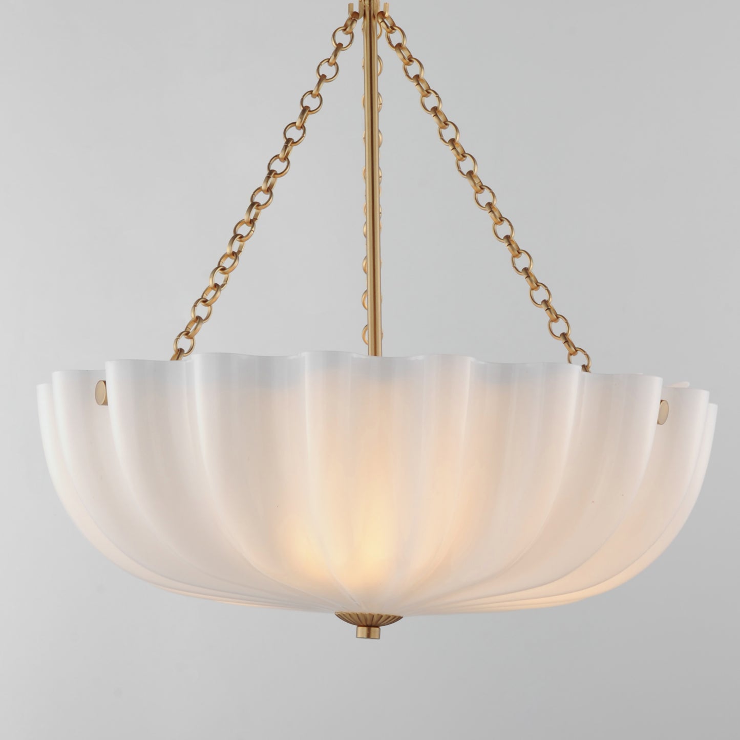 Bundt 17.5" Pendant/Semi-Flush Convertible White/Natural Aged Brass by Maxim Lighting