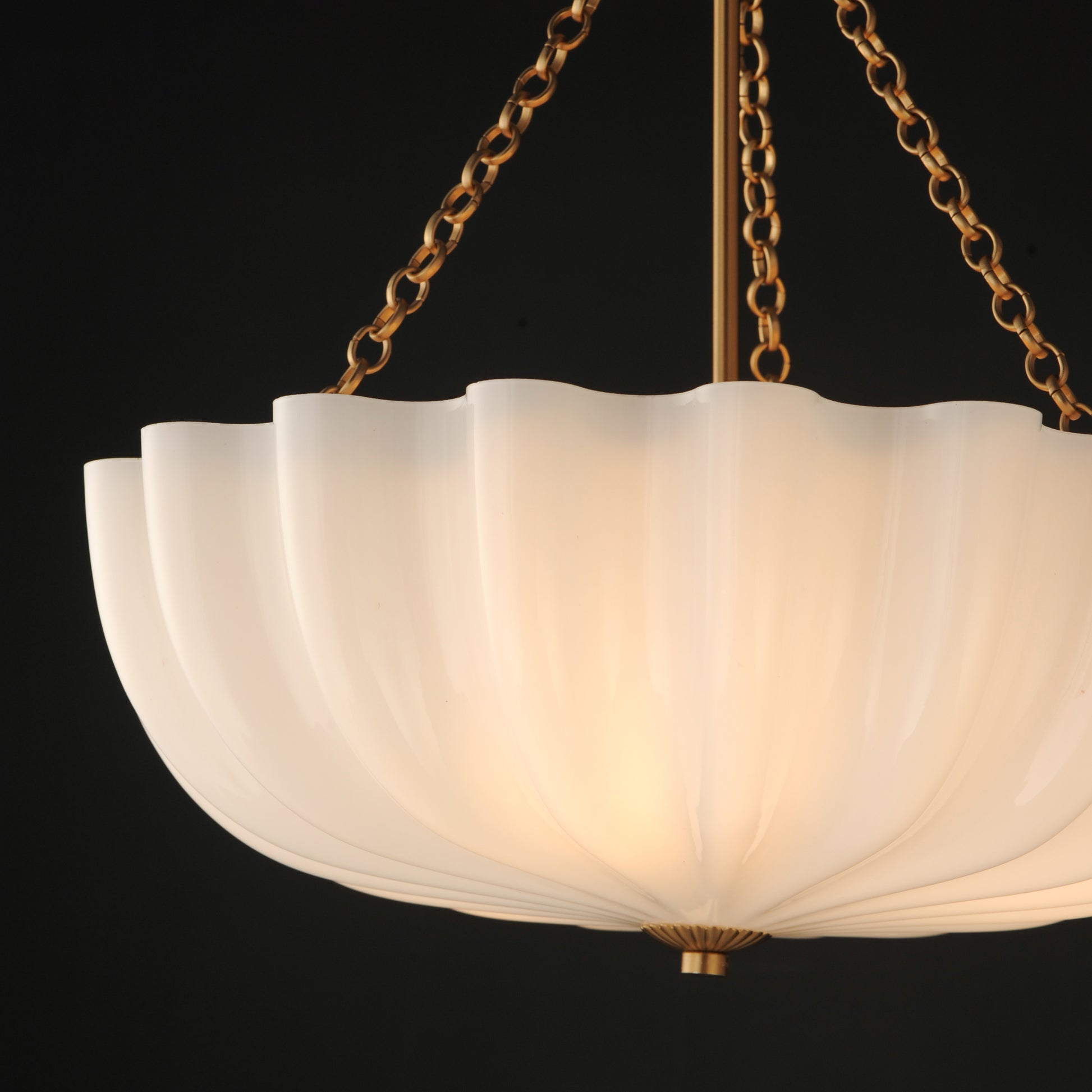 Bundt 17.5" Pendant/Semi-Flush Convertible White/Natural Aged Brass by Maxim Lighting
