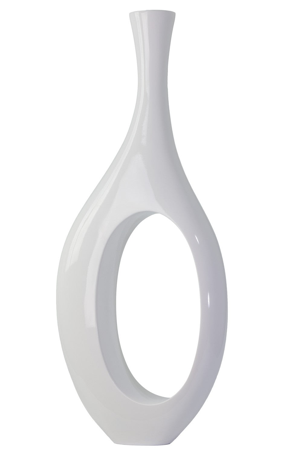 Trombone Vase Small White by Finesse Decor C17W