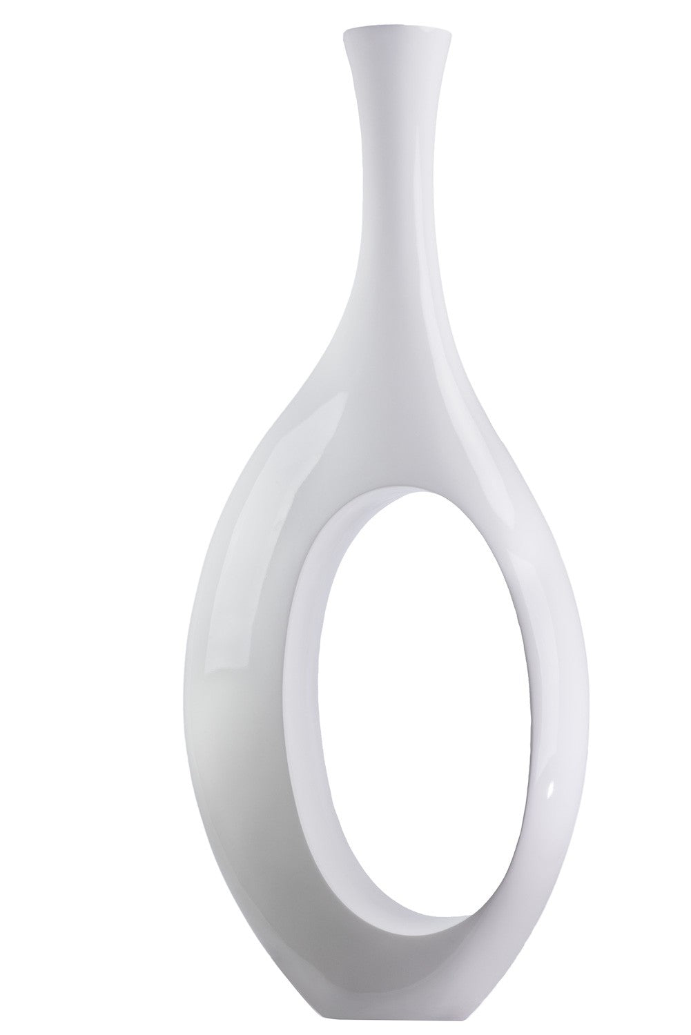 Trombone Vase Large White by Finesse Decor C18W