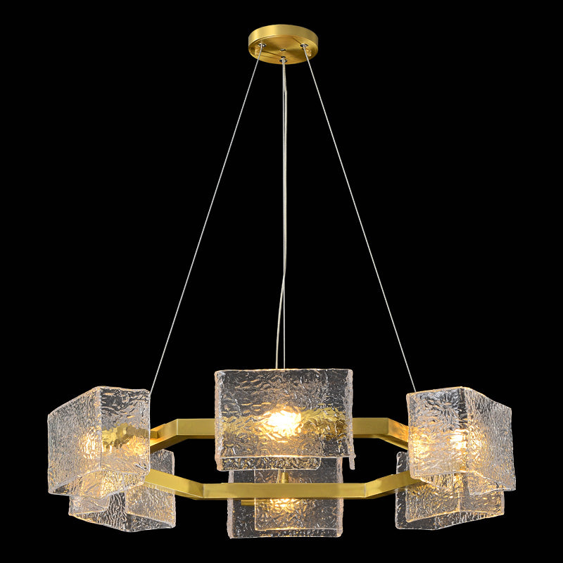 Sofia Pendant 6-Light in Antique Brass 2330AB by StarFire Crystal