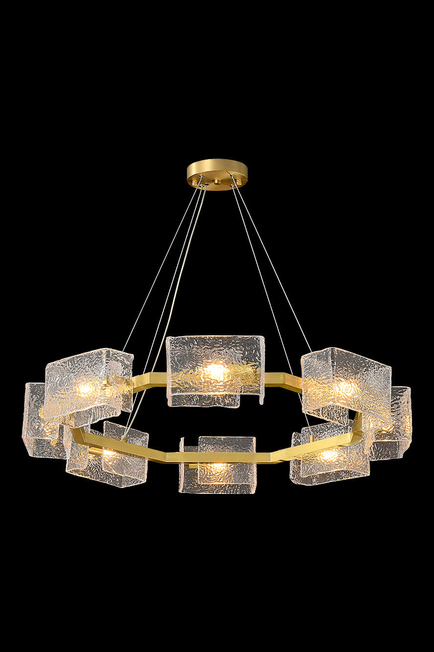 Sofia Pendant 8-Light in Antique Brass 2335AB by StarFire Crystal