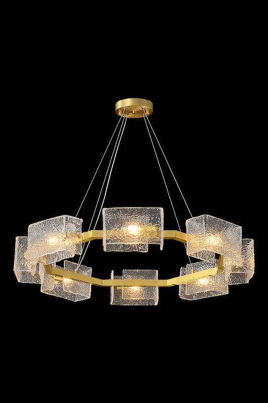 Sofia Pendant 8-Light in Antique Brass 2335AB by StarFire Crystal