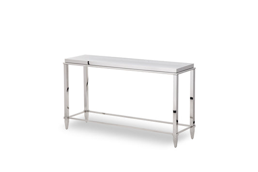 Modrest Agar Modern Glass and Stainless Steel Console Table