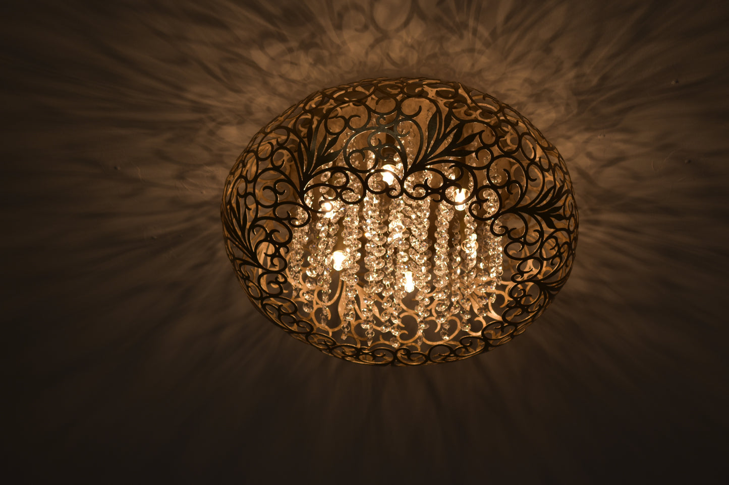 Arabesque 7-Light Flush Mount Golden Silver by Maxim Lighting