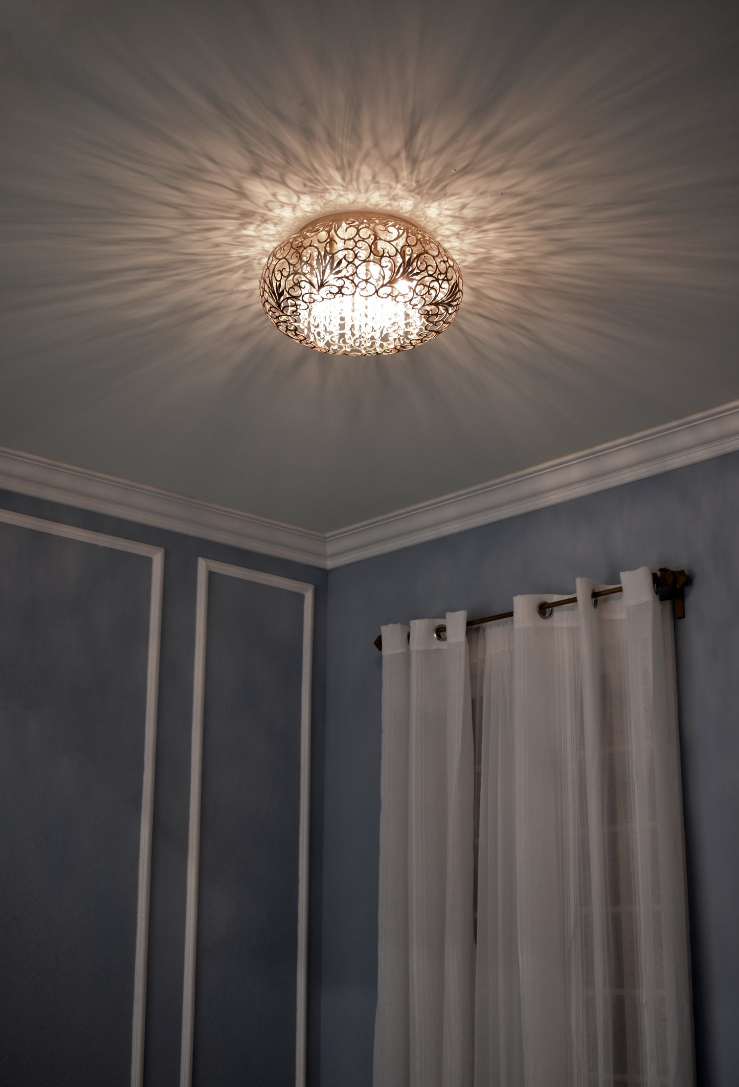Arabesque 7-Light Flush Mount Golden Silver by Maxim Lighting