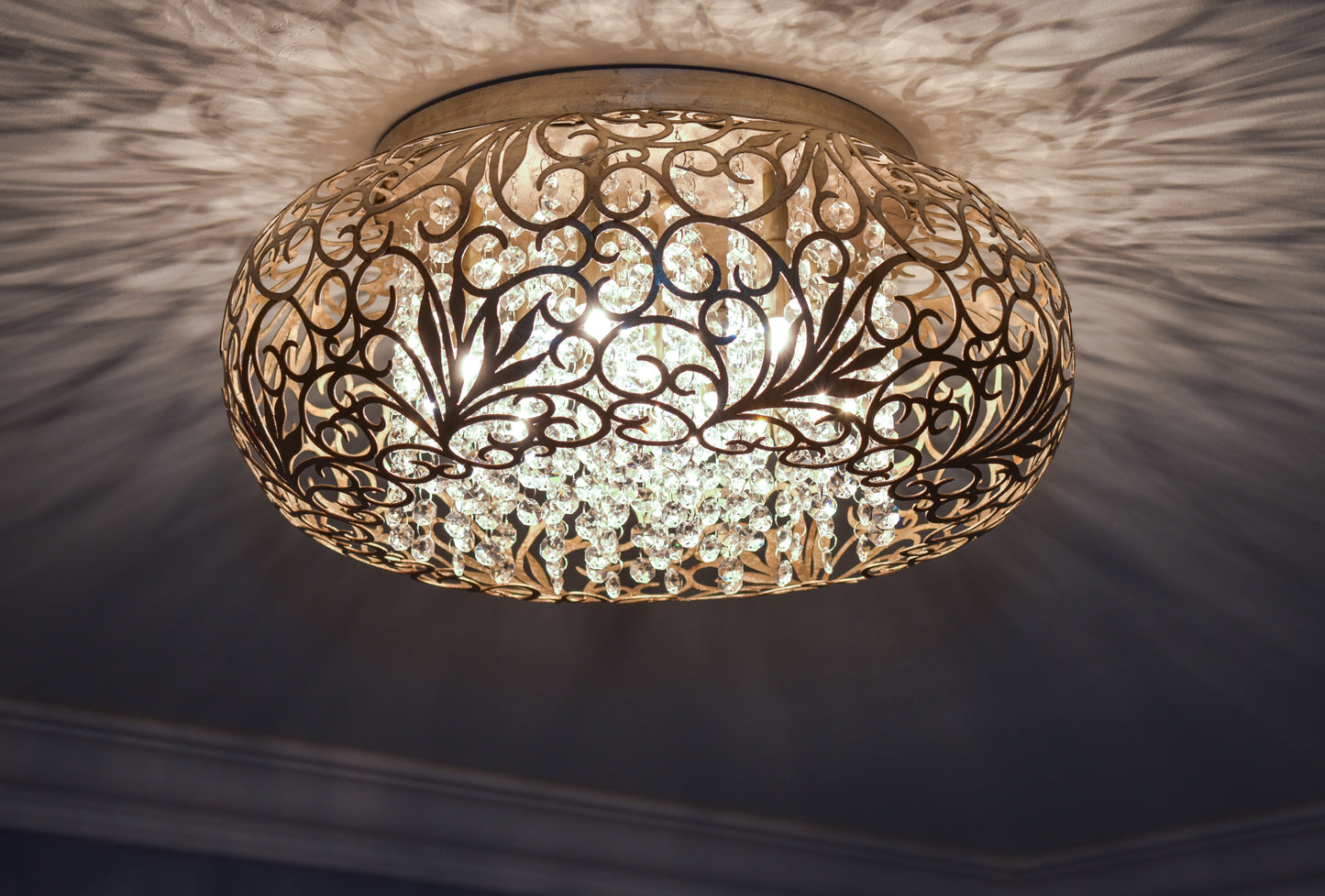 Arabesque 7-Light Flush Mount Golden Silver by Maxim Lighting