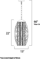Arabesque 6-Light Pendant Golden Silver by Maxim Lighting
