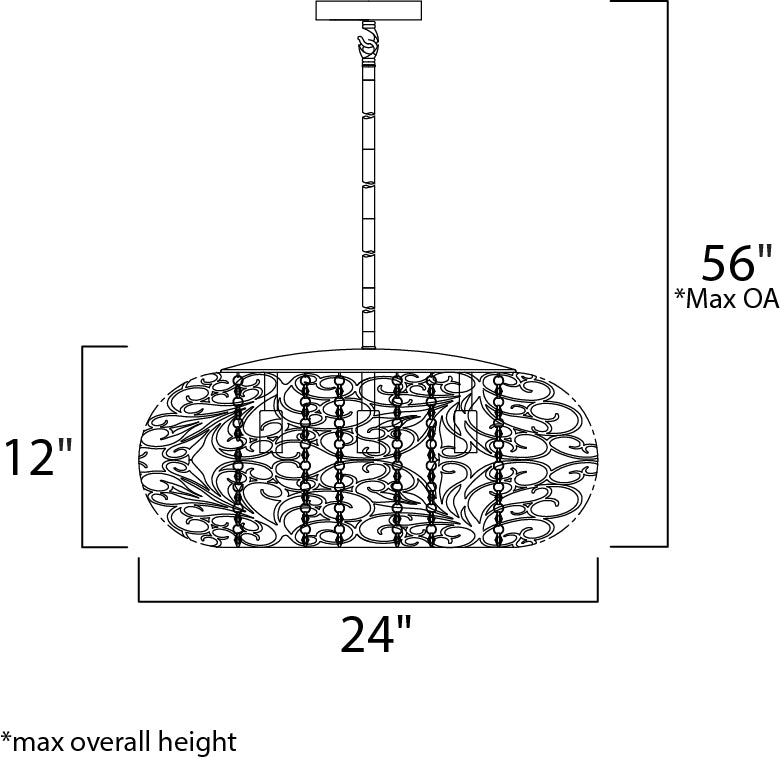 Arabesque 9-Light Pendant Golden Silver by Maxim Lighting